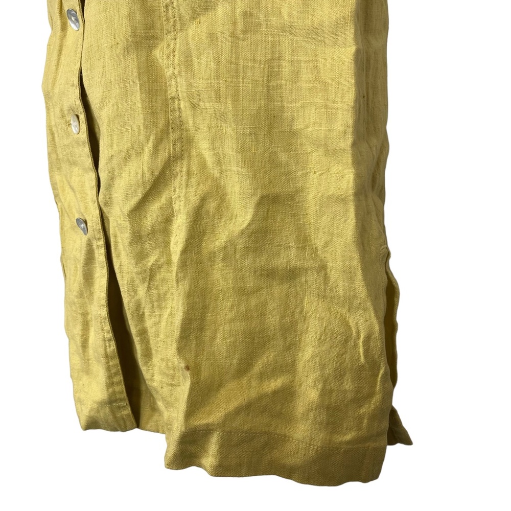 CHICO'S DESIGN Yellow Pale 100% Linen Sleeveless Button Down Casual Top Shirt  1 - Picture 9 of 16